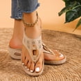 thumbnail image 6 of Viluyesy Womens Flip Flop Sandals, Hollow Up Soft Sole Wide Width Comfortable Slip-On Slides Slippers Beige, 6 of 9