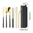 thumbnail image 3 of Eolstice Portable Stainless Steel Cutlery Set, Chopsticks Spoon Knife Fork and Straw, 7-Piece Utensil Kit with Storage Case, Outdoor Camping and Travel, for Picnics and Daily Meals(A), 3 of 6