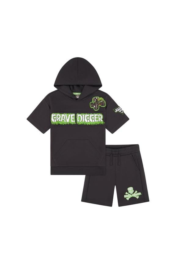 Monster Jam Toddler Boy Textured Knit Short Set, Sizes 12 Months-5T