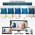 thumbnail image 6 of PAVILIA Teal Blue Throw Pillow Covers 18x18 Set of 2, Decorative Pillow Cases for Bed Sofa Couch, Boho Aesthetic Accent Decor Cushion Bedroom Living Room, Velvet Square Euro Sham Cover, Turquoise Blue, 6 of 8