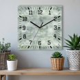 thumbnail image 6 of Vintage Green Wooden Wall Clock Silent Non Ticking, Modern Abstract Art Oil Painting Square Wall Clocks Battery Operated, Decor Clock for Home Office, Living Room, Kitchen, 10 Inch, 6 of 9
