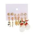 thumbnail image 2 of HongHeng 6 Pairs Christmas Stud Earrings for Women Chirstmas Tree Snowflake Bow Gift Box Santa Claus Gingerbread Earrings Set Xmas Holiday Gifts, 2 of 6