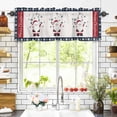 thumbnail image 3 of Xmas Gnome Valances for Windows Merry Christmas Rod Pocket Curtain Valance Window Treatment Short Curtains for Kitchen Living Room, 42"x18", 3 of 5