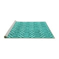thumbnail image 2 of Ahgly Company Machine Washable Indoor Rectangle Abstract Turquoise Blue Contemporary Area Rugs, 3' x 5', 2 of 4