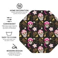 thumbnail image 3 of Fuzoiu Skull Daisy Print Leather Coasters Set,Drink Coasters Set of 4,for Tabletop Protection, Durable PVC Coasters,Home Décor and Housewarming Gift-Octagon, 3 of 6