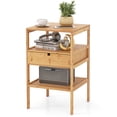 thumbnail image 1 of Gymax Bamboo Nightstand w/ Pull-out Drawer & Storage Shelf Wood Natural, 1 of 10