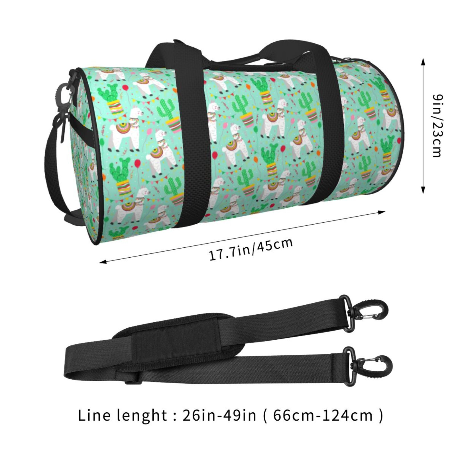 Vsdgher Cute Alpaca 1 45L Foldable Duffel Bag, Sports Gym Bag,Overnight Bag, Portable Weekender Bag for Airplanes
