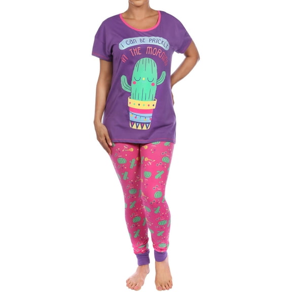 Harry Bear Womens Cactus Short Sleeve Pajamas Sizes XS-XL