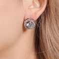 thumbnail image 2 of Pendientes de collar con colgante redondo de diamantes de imitación de aleación de estilo occidental para mujer (pendientes), 2 of 3