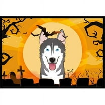 Caroline's Treasures BB1776JMAT Halloween Alaskan Malamute Door Mat, Indoor Rug or Outdoor Welcome Mat 24x36 Doormat ,