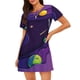 thumbnail image 1 of Fotbe Astronaut Bata de Dormir para Mujer con Estampado, Camisón de Algodón de Manga Corta, Ropa de Dormir Casual, 1 of 6