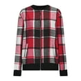thumbnail image 6 of CQONEPT Women's Flannel Shacket Long Sleeve Button Down Plaid Jacket with Side Pockets Red M, 6 of 6