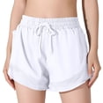 thumbnail image 2 of Hurxie Womens Running Shorts with Liner Womens Athletic Shorts Quick Dry Shorts with Pockets for Walking Gym Hiking White,S, 2 of 5