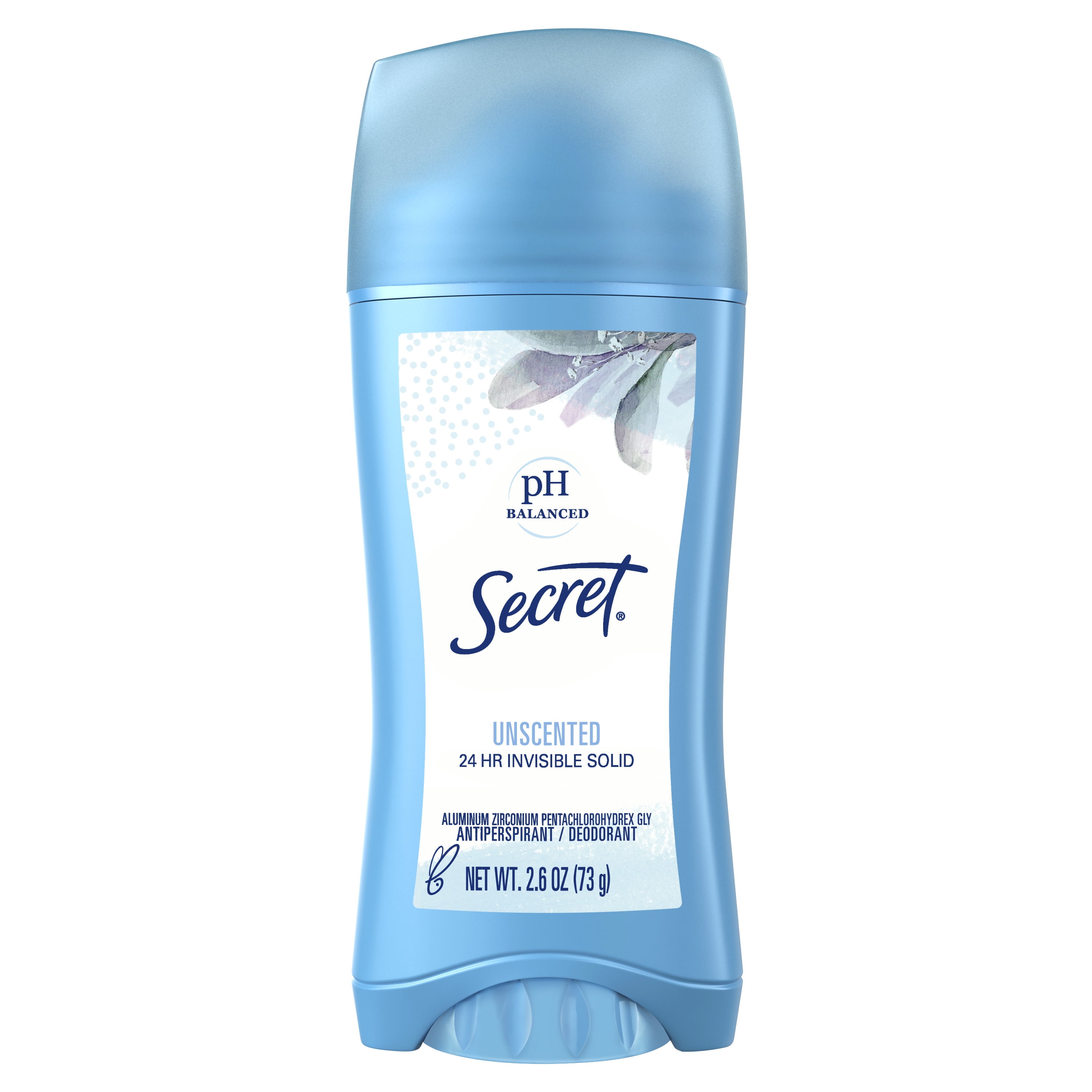 Secret Invisible Solid Antiperspirant Deodorant, Unscented, 2.6 Oz, 12 Pack
