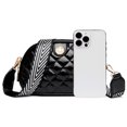 thumbnail image 4 of Bolso bandolera para mujer, Bolso de hombro de PU bordado, Bolso mensajero de moda (negro), 4 of 9