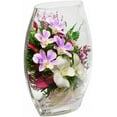 thumbnail image 3 of Fiora Flower Long-Lasting Purple Orchids with Greenery in a Flat Rugby Glass Vase, 3 of 8