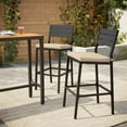 thumbnail image 7 of Pellebant Set of 2 Outdoor Swivel Bar Stools Aluminum Weatherproof Beige Patio Chairs, 7 of 7