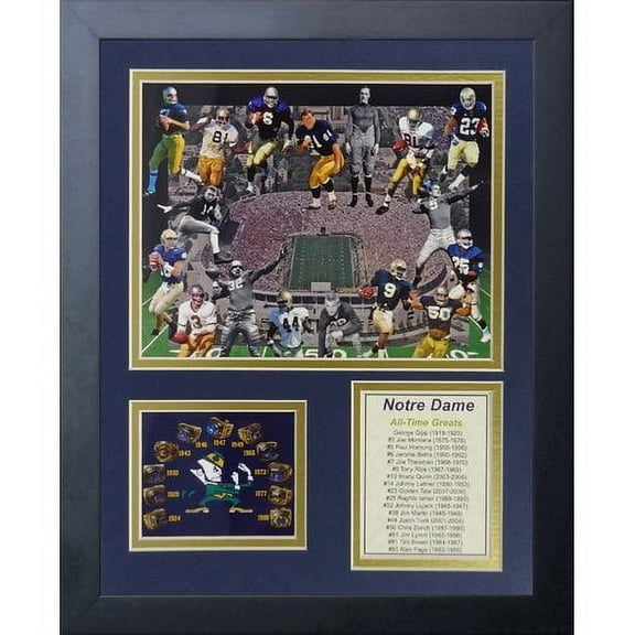 Notre Dame Greats 12"x15" Framed Photo Collage by , Inc.