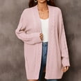 thumbnail image 4 of Juslio Women Sweaters Cardigans Outerwear Solid V Neck Long Sleeve Knit Pink, 4 of 9