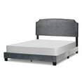 thumbnail image 4 of Glamour Home Arezo Fabric Queen Bed with Black Nail Head Trim in Gray, 4 of 5