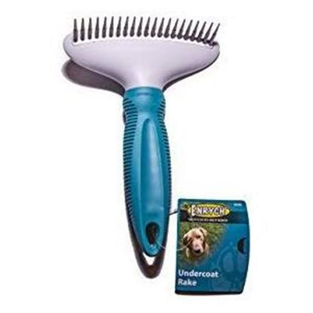 Enrych 0246 Deshedding Rake for Dogs, Gray & Teal