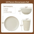 thumbnail image 4 of TINANA Wheat Straw Dinnerware Sets, Service for 6, 18 PCS Unbreakable Plastic Dinnerware, Freezer Dishwasher Safe - Beige, 4 of 7