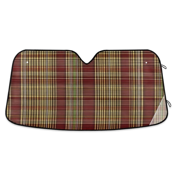 ALAZA Retro Checkered-a5 Windshield Sun Shade Car Foldable Sun Visor Block UV Rays Protector 55"x27.6"