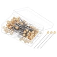 thumbnail image 1 of Uxcell Alfileres de Coser, Alfiler Recto de 1.5 Pulgadas con Cabeza de Perla Plástica, Champagne, 100 Paquete, 1 of 6