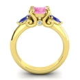 thumbnail image 4 of Diamond-Capitals 2.50 Carat Elegant Round Cut Pink Sapphire & Blue Sapphire Gemstone Three Stone Ring for Engagement 18K Yellow Gold Size 10, 4 of 8