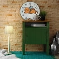 thumbnail image 4 of SKYSONIC Silent Wooden Round Wall Clock Fly Cat Non Ticking Battery Operated Clocks for Home Office Living Room Bedroom, 4 of 6