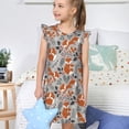 thumbnail image 4 of Fotbe Vintage Blue Fox Family A Vestido de Dormir para Niñas de 3 a 10 Años, Mangas Cortas, Estilo Princesa, Pijama Camisón con Mangas Voladas-XX-Large, 4 of 6
