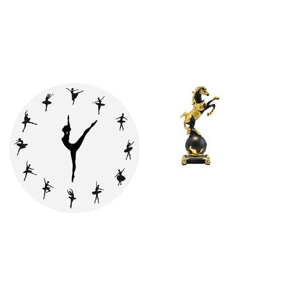 Reloj de pared,Reloj de pared con bailarina,reloj decorativo colgante.,Figura de escritorio,Estante de estatua de caballo para escritorio,oficina,decoración del hogar,Figura decorativa de
