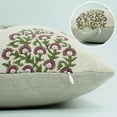 thumbnail image 4 of Hand made Pure Linen Pillow Covers with Hand Block Prints By Fabdivine, 16X16, Guldasta, 4 of 6