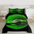 thumbnail image 2 of jejeloiu Sport Car Full Size Comforter Sets,Speed Game Bedding Comforter Set,Green Black Bedding Sets For Boys Teens,Super Cozy Room Decor Reversible,3pcs, 2 of 8