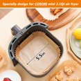 thumbnail image 4 of Mini Air Fryer Liners for Cosori Small 2.1Qt / CHEFMAN 2 Qt Mini Oven, Square 5.5 Inch Parchment Paper Liners, Disposable Non-Stick Oil Resistant, 4 of 7