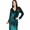 thumbnail image 4 of Vestido Elegante de terciopelo Roman Fashion verde botella CH, 4 of 5