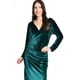 thumbnail image 4 of Vestido Elegante de terciopelo Roman Fashion verde botella CH, 4 of 5