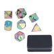 thumbnail image 1 of 7Pcs Electroplating Metal Dice Set Polyhedral Clear Numbers Role Playing Games Collectible Gift for Teens Family Friends, 1 of 4