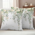 thumbnail image 2 of Green Eucalyptus Leaves Outdoor Pillow Covers 18x18 Set of 2,Waterproof Patio Throw Pillowcase Protectors,Spring Floral Weeping Farmhouse Decorative Pillow Shams Cushion Covers for Seat Bed Couch, 2 of 8