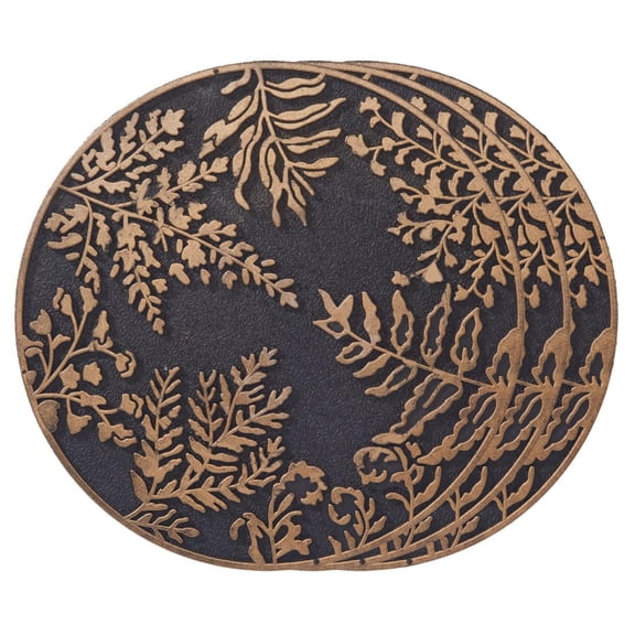 HF by LT Ferns Stepping Stone, 11-3/4 inches, Black with Brushed Brass Finish, Set of 3