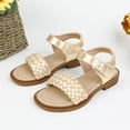 thumbnail image 2 of Splozh Chaussures de Robe pour Petites Filles Sandales à Talons Bas pour Filles avec Bride Simple Mignonnes pour les Vacances d'Été et les Spectacles Or, 6-7 Ans, 2 of 5