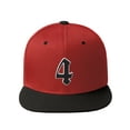 thumbnail image 2 of Daxton Classic Snapback Old English A to Z Numbers Initials Flat Bill Visor Cap-Red Black Hat, Number 4, 2 of 3