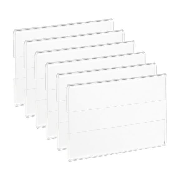 Uxcell 2x3" Wall Mount Acrylic Sign Holder, Display Frame with Tape Adhesive for Office, Clear 6Pcs