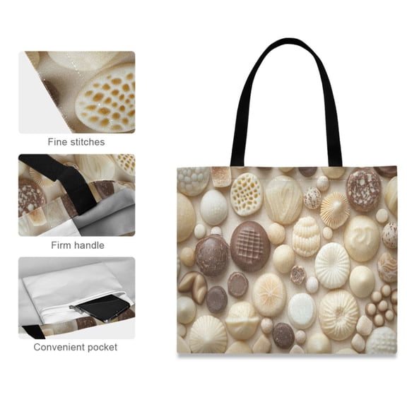 Canvas Tote Bag for Women Girls Design Print Assorted Chocolates on Display Tote