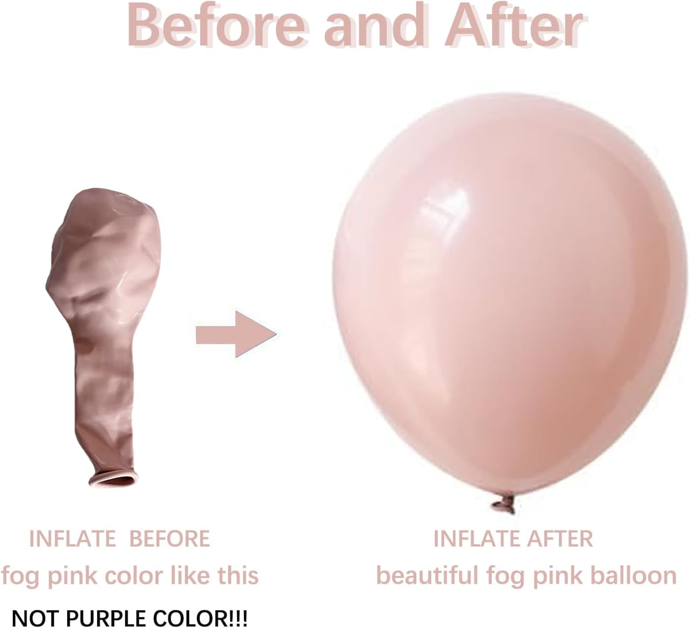 Dusty Pink Balloons Garland Arch Kit, Double Stuffed White Pearl Balloon Blush Neutral Pink Latex Balloons for Birthday Bridal Shower Party Decorations