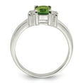 thumbnail image 2 of Sterling Silver Lime Green & White CZ Ring, 2 of 6