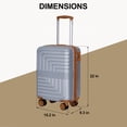 thumbnail image 3 of SUNSPIRE 22 Inch Carry On Luggage Airline Approved Hardshell Suitcase Lightweight Expandable Spinner Wheels YKK Zipper Rolling Travel Suit Case Silver, 3 of 10