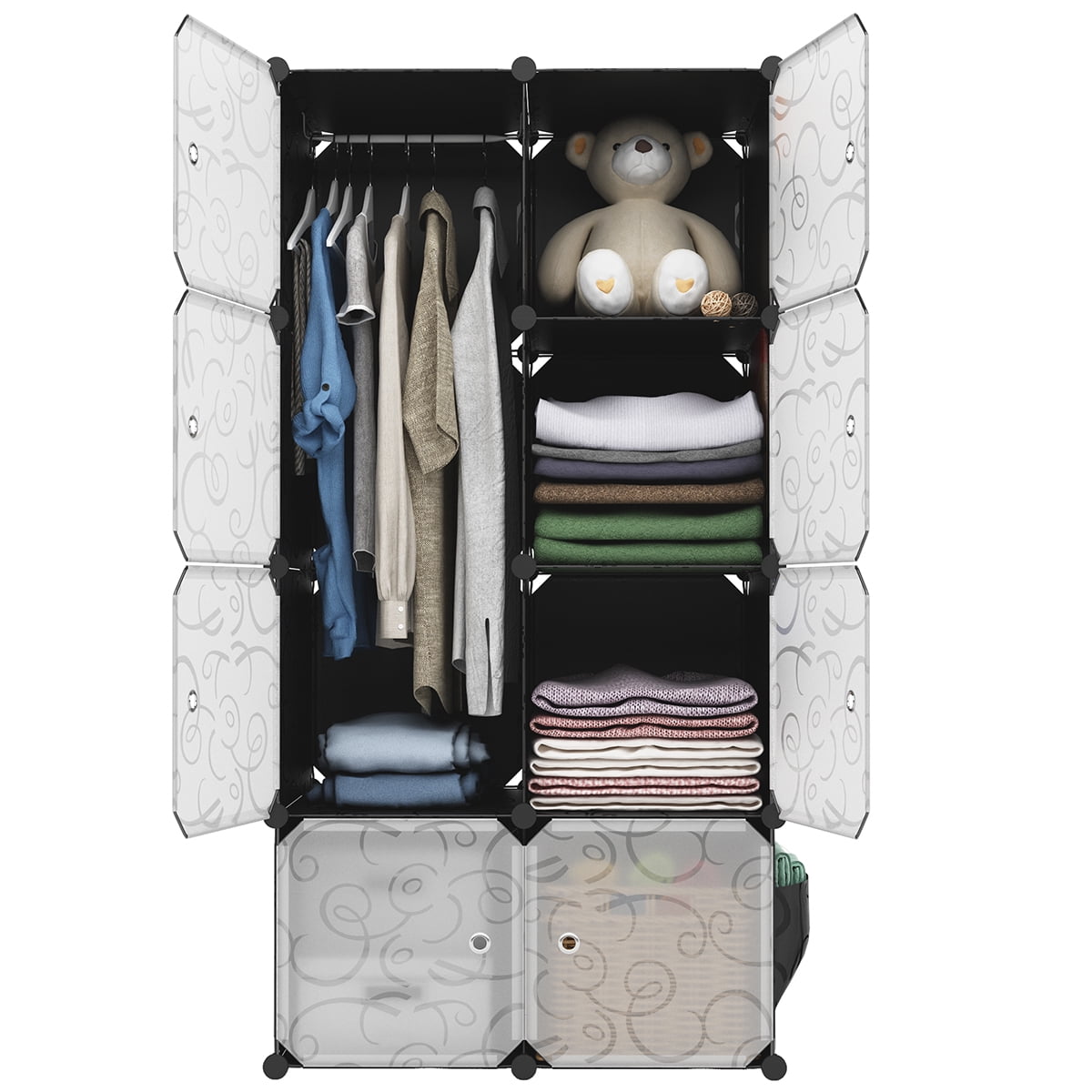 Langria 8 Cube Organizer Stackable Plastic Cube Storage Shelves