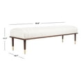 thumbnail image 3 of SAFAVIEH Couture Flannery Solid Viscose Mid-Century Bench, Cream, 3 of 9