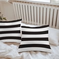 thumbnail image 4 of Simple Stripe Outdoor Pillow Covers Set of 2 Black and White Waterproof Throw Pillow Case Decorative Square Cushion Cover for Patio Couch Garden Balcony, 18"x18", 4 of 9